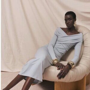 Megan Renee Off Shoulder Long Sleeve Midi Dress M